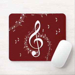 Climactic G Clef Music Red Mouse Pad