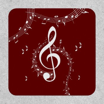 Climactic G Clef Music Red Patch by LwoodMusic at Zazzle