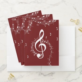 Climactic G Clef Music Red Pocket Folder by LwoodMusic at Zazzle