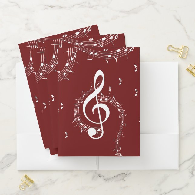 Climactic G Clef Music Red Pocket Folder (In Situ)