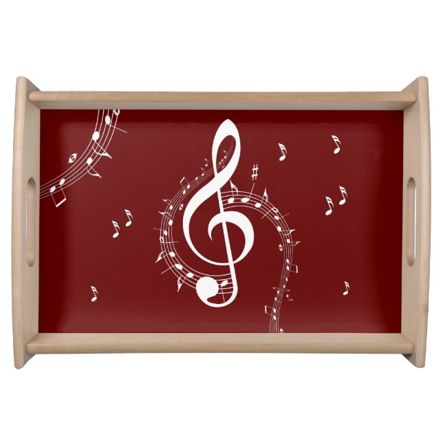 Climactic G Clef Music Red Serving Tray (Front)