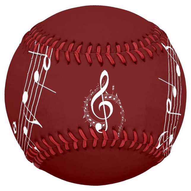 Climactic G Clef Music Red Softball (Front)