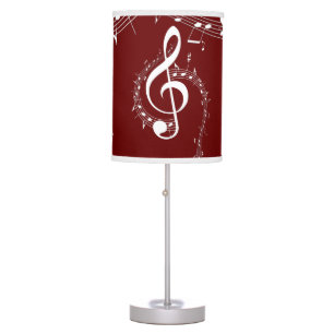 Climactic G Clef Music Red Table Lamp
