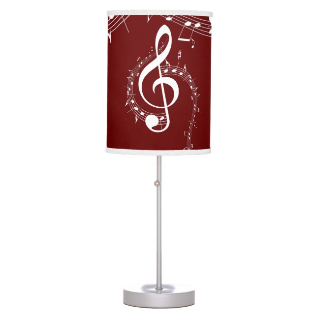 Climactic G Clef Music Red Table Lamp (Front)