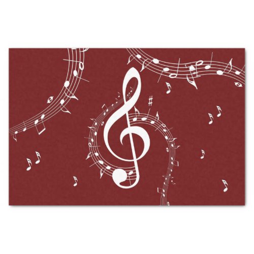 Climactic G Clef Music Red Tissue Paper