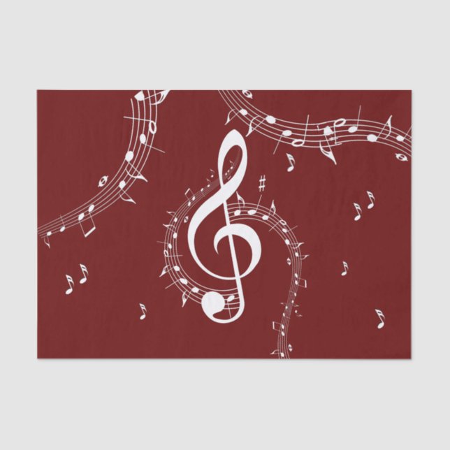 Climactic G Clef Music Red Tissue Paper (Front)