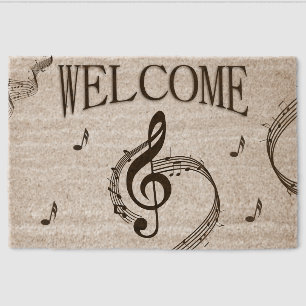 Climactic G Clef Music Welcome Fiber Doormat