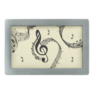 Climactic G Clef Music Yellow Belt Buckle