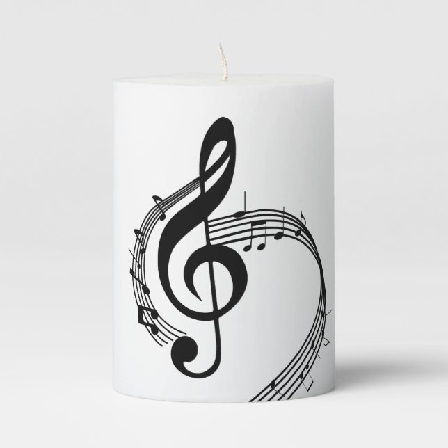 Climactic G Clef Pillar Candle (Front)