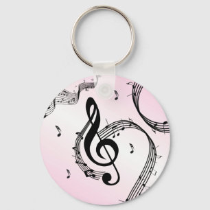 Climactic G Clef Pink Keychain