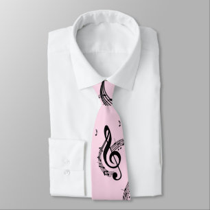 Climactic G Clef Pink Neck Tie