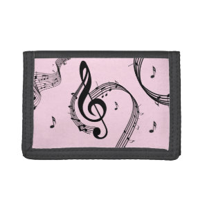 Climactic G Clef Pink Tri-fold Wallet
