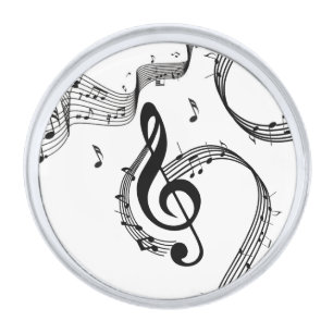 Climactic G Clef Silver Finish Lapel Pin
