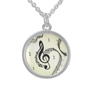 Climactic G Clef Yellow Sterling Silver Necklace