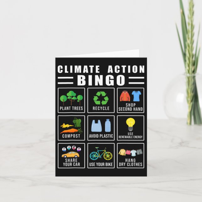 Climate Action Bingo Earth Day Climate Change  Card (Front)