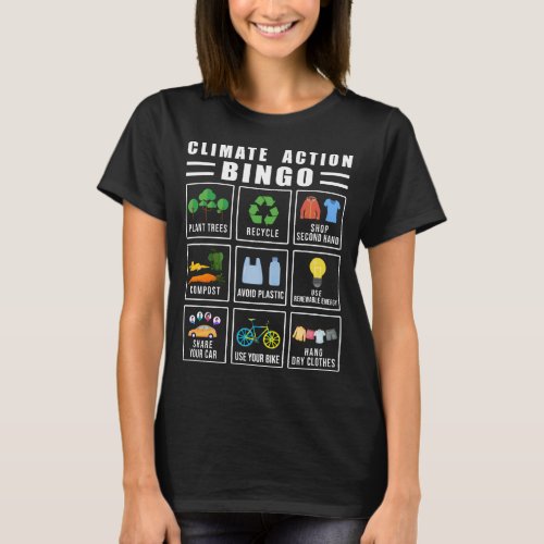 Climate Action Bingo   Earth Day Climate Change T_Shirt