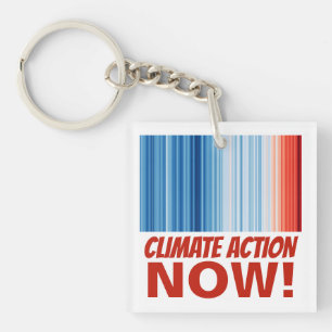 Climate Action Now! Global Warming Eco Earth Keychain