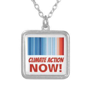Climate Action Now! Global Warming Eco Earth Silver Plated Necklace