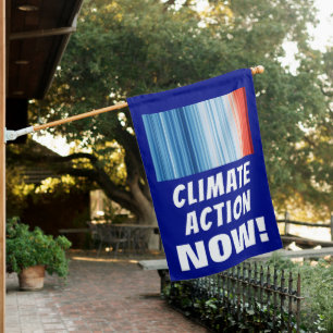 Climate Action NOW! Global Warming Save the Earth House Flag