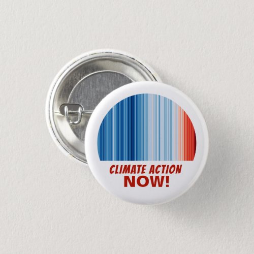 Climate Action Now Global Warming Stripes Button