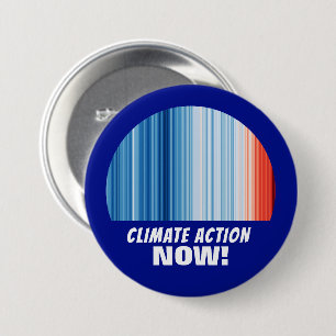 Climate Action Now Global Warming Stripes Collosal Button