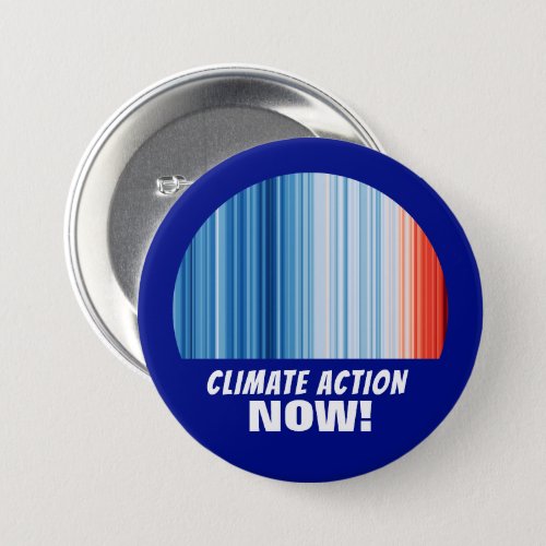 Climate Action Now Global Warming Stripes Collosal Button