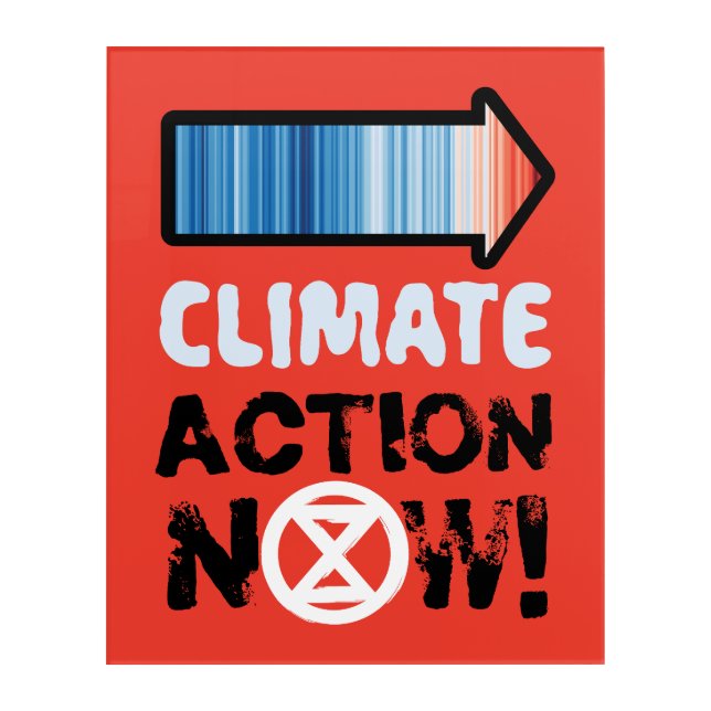 Climate Action Now! Peace Warming Stripes Wall Art (Front)