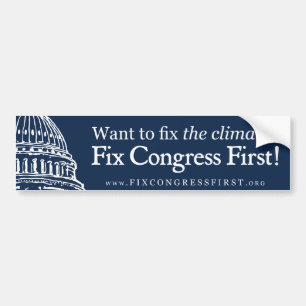 Climate Bumper Sticker White on Blue