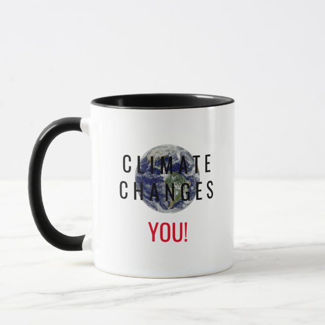 Climate Change Awareness Message Coffee Mug (Left)
