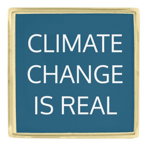 Climate Change  Blue  White Gold Finish Lapel Pin