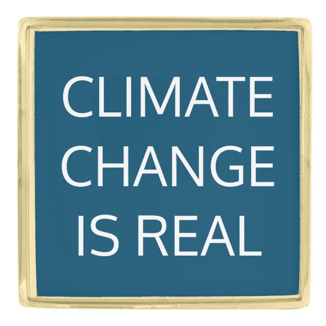 Climate Change:  Blue & White Gold Finish Lapel Pin (Front)