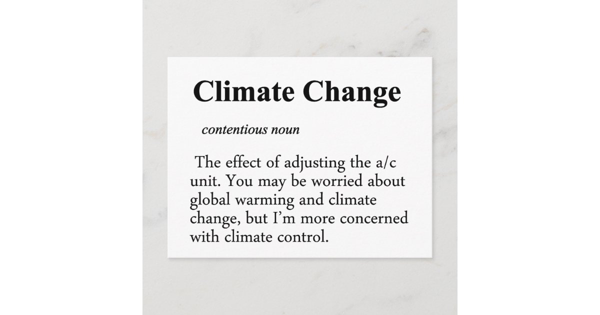 Climate Change Definition Postcard | Zazzle