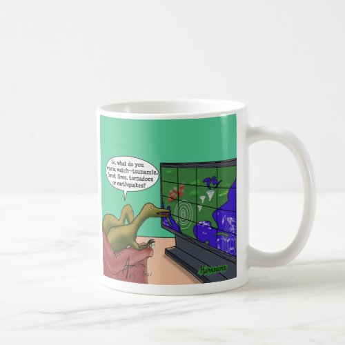 Climate Change Dinosaurs Parody Cartoon Coffee Mug