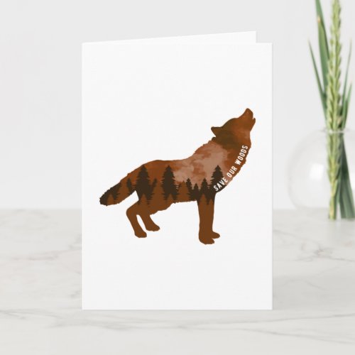 Climate Change Environmental Protection Wolf Card