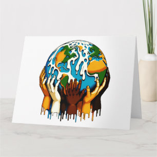 Climate Change Global Unity Earth Design Card