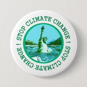 Climate Change Global Warming Button