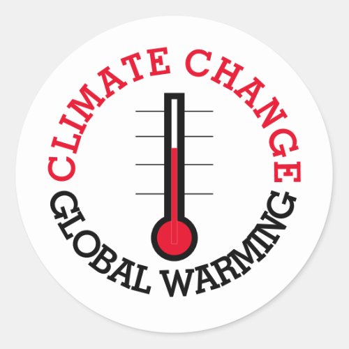 Climate Change Global Warming temperature meter Classic Round Sticker