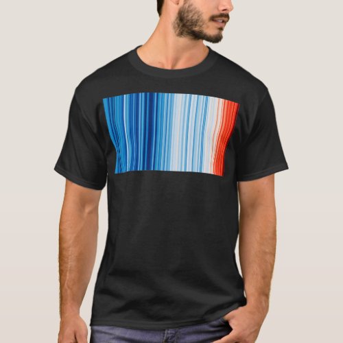 Climate Change Global Warming Temperature Stripes T_Shirt
