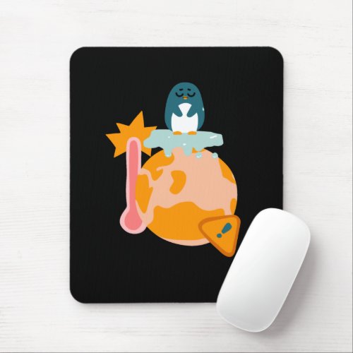 Climate Change Is A Hot Topic Penguin sweat Mouse Pad