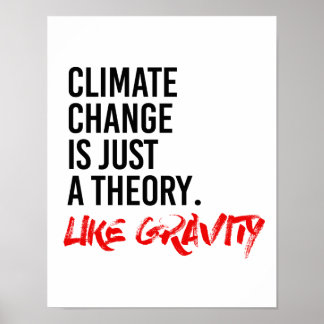 CLIMATE CHANGE IS JUST A THEORY LIKE GRAVITY - - P POSTER