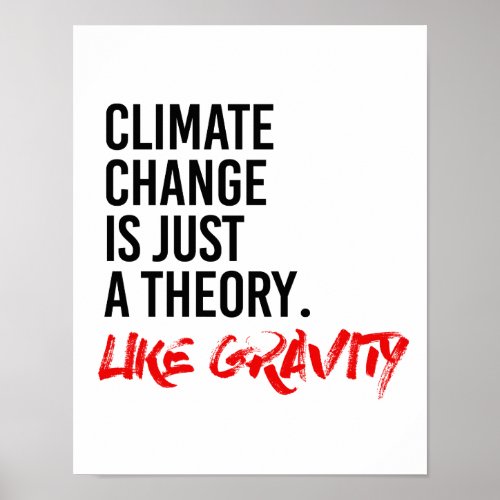 CLIMATE CHANGE IS JUST A THEORY LIKE GRAVITY _ _ P POSTER