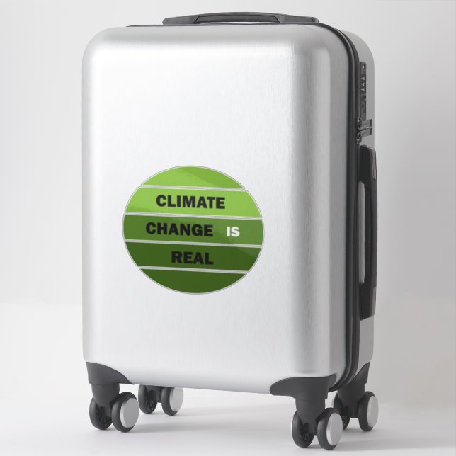 Climate change is real environmental awareness sticker (Suitcase)