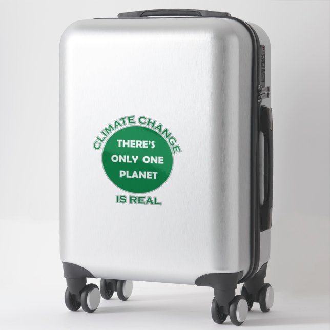 Climate change is real environmental awareness sticker (Suitcase)