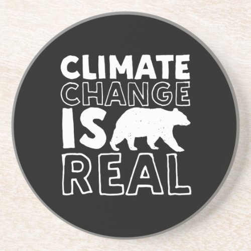 Climate Change Is Real Global Warming Polar Bear Coaster