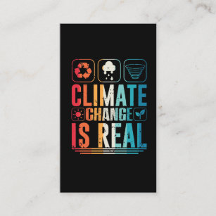 Climate Change is Real - Global Warming Prevention Business Card