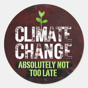Climate Change, It's Not Too Late Classic Round Sticker