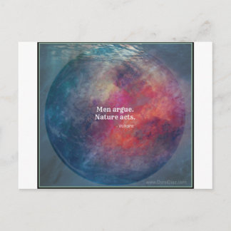 Climate Change: "Men Argue - Nature Acts" Design Postcard