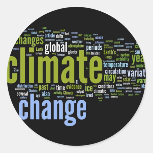 climate change one classic round sticker