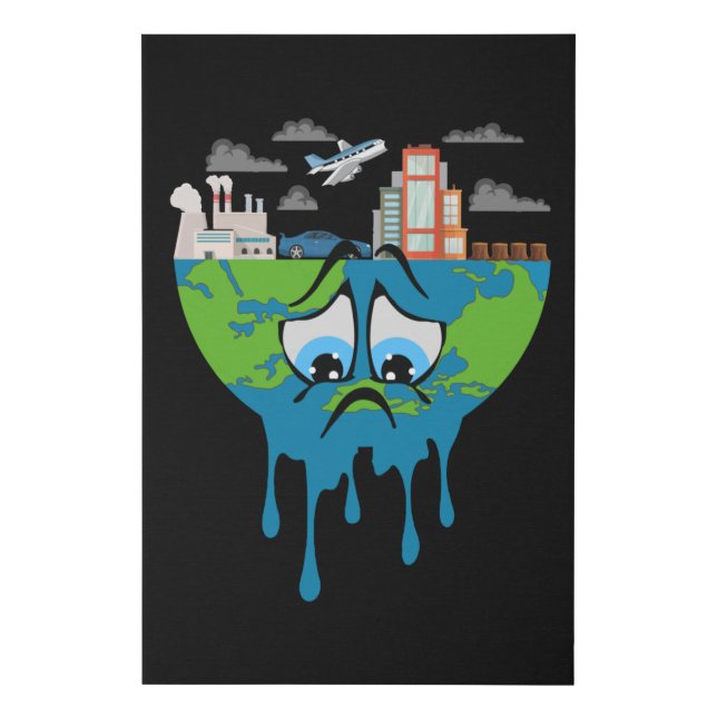 Climate Change Planet Future Earth CO2 Gift Idea Faux Canvas Print (Front)