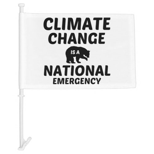 CLIMATE CHANGE POLAR BEAR CAR FLAG